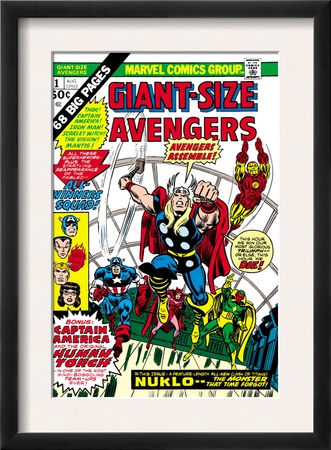 Giant-Size Avengers #1 Cover: Thor, Captain America, Iron Man, Vision And Scarlet Witch Charging by Rich Buckler Pricing Limited Edition Print image