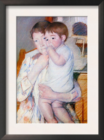 Baby On The Arm Of Her Mother by Mary Cassatt Pricing Limited Edition Print image