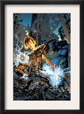 Marvel Knights 4 #18 Cover: Ramades, Mr. Fantastic, Invisible Woman, Human Torch And Thing Fighting by Jim Muniz Pricing Limited Edition Print image