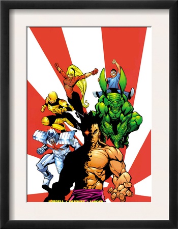 The Official Handbook Of The Marvel Universe Teams 2005 Group: Sunfire by Gus Vazquez Pricing Limited Edition Print image
