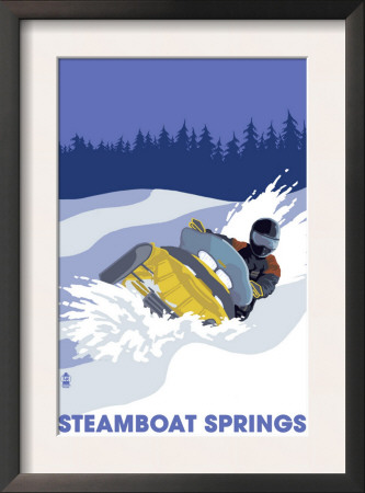 Steamboat Springs, Co - Snowmobile, C.2009 by Lantern Press Pricing Limited Edition Print image