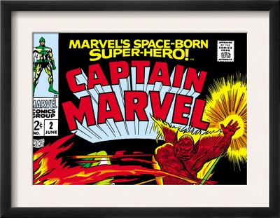Captain Marvel #2 Cover: Super Skrull And Captain Marvel Swinging by Gene Colan Pricing Limited Edition Print image