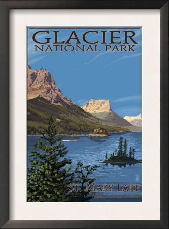 Glacier National Park - St. Mary Lake, C.2009 by Lantern Press Pricing Limited Edition Print image