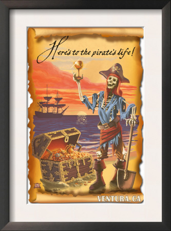 Ventura, California - Pirate W/ Plunder, C.2009 by Lantern Press Pricing Limited Edition Print image