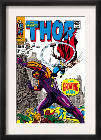 Thor #140 Cover: Thor And Growing Man Fighting by Jack Kirby Pricing Limited Edition Print image