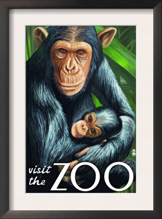 Chimpanzee - Visit The Zoo, C.2009 by Lantern Press Pricing Limited Edition Print image