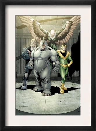 Spider-Man: House Of M #3 Group: Vulture, Electro, Rhino And The Ox by Salvador Larroca Pricing Limited Edition Print image