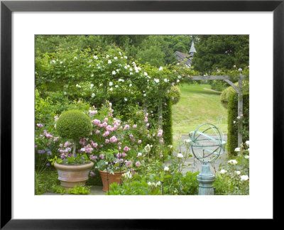 Rose Garden With Wooden Trellis, Little Malvern Court Worcester by Mark Bolton Pricing Limited Edition Print image
