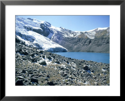 Lake Auzangatelocha & Glacier Snout Of Mount Ausengate Cordillera Vilcanota, Peru by Michael Brown Pricing Limited Edition Print image