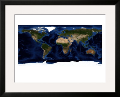 Topographic & Bathymetric Shading Of Full Earth by Stocktrek Images Pricing Limited Edition Print image