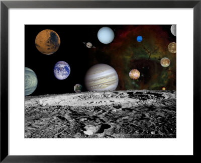Montage Of Images Taken By The Voyager Spacecraft by Stocktrek Images Pricing Limited Edition Print image