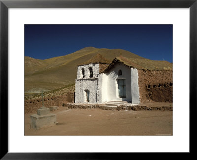 Exterior Of A Small Church In Arid Landscape Near Al Tatio Geysers, Atacama Desert, Chile by Mark Chivers Pricing Limited Edition Print image