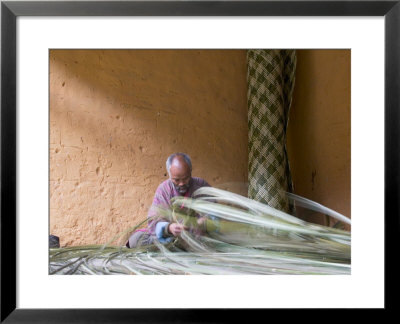 Man Weaving Bamboo Mat, Phobjikha Valley, Trongsa, Bhutan by Keren Su Pricing Limited Edition Print image