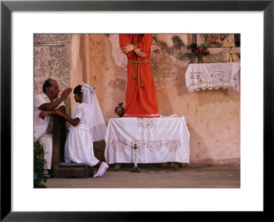 Maya Girls Receive First Communion, Telchaquillo, Mexico by Kenneth Garrett Pricing Limited Edition Print image