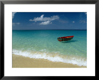 Moored Boat, Grand Anse Beach, Grenada, Caribbean by John Miller Pricing Limited Edition Print image
