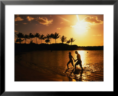 Couple On Beach At Sunset by Linda Ching Pricing Limited Edition Print image