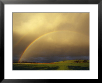 Spectacular Double Rainbow And Storm Clouds Over Farmland, Australia by Jason Edwards Pricing Limited Edition Print image