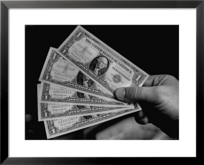 Five $1 Bills, Autographed By Treasurer Of Us, As A Gift To The Fischer Quintuplets by Francis Miller Pricing Limited Edition Print image
