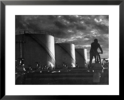 Huge Storage Tanks Of Aramco Oil Co by Howard Sochurek Pricing Limited Edition Print image