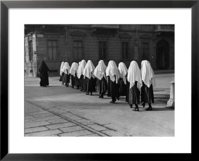 Young Nuns On Way To Mass by Alfred Eisenstaedt Pricing Limited Edition Print image