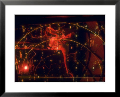 Operator Tracks Plane Movements On Transparent Radar Map Of Se Asia During Vietnam War by Larry Burrows Pricing Limited Edition Print image