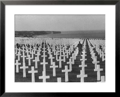 Us Army Cemetery At Omaha Beach by Leonard Mccombe Pricing Limited Edition Print image