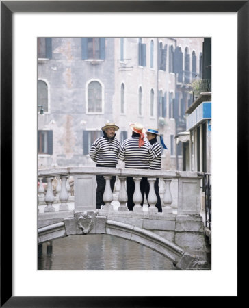 Gondoliers Chatting On Bridge, Near San Marco, Venice, Veneto, Italy by Lee Frost Pricing Limited Edition Print image