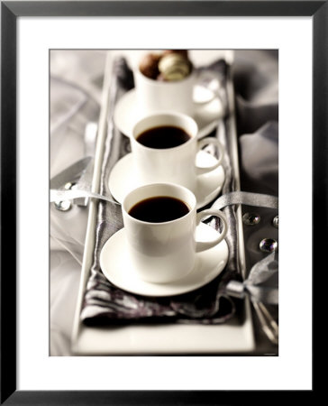 Arrangement Of Two Cups Of Coffee And Chocolates by Joff Lee Pricing Limited Edition Print image