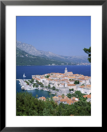 Korcula Island, Town Skyline And Coastline, Korcula, Adriactic Islands, Croatia by Steve Vidler Pricing Limited Edition Print image