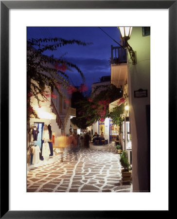 Alleyway At Night, Mykonos, Greece by Steve Outram Pricing Limited Edition Print image