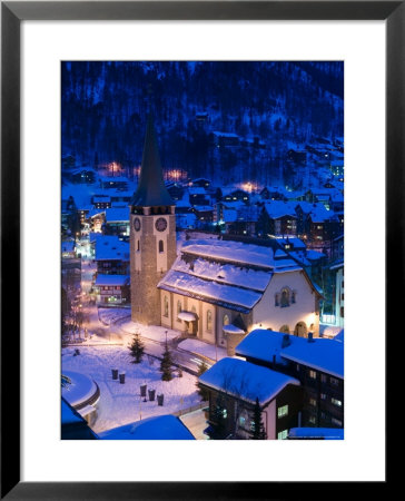 Parish Church, Zermatt, Valais, Wallis, Switzerland by Walter Bibikow Pricing Limited Edition Print image