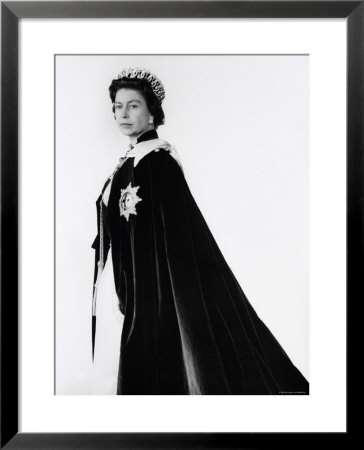 Queen Elizabeth Ii In Robes And Wearing The Order Of The Garter, England by Cecil Beaton Pricing Limited Edition Print image