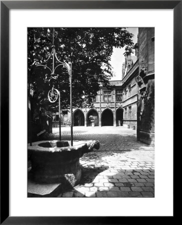 Cluny Abbey Hotel Seen From The Courtyard In Paris by Adolphe Brune Pricing Limited Edition Print image