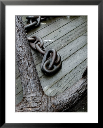 Close Up Of A Large Anchor And Chain On A Dock, New York, New York by Todd Gipstein Pricing Limited Edition Print image