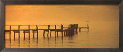 Pier With Orange Sky by Ruth Burke Pricing Limited Edition Print image