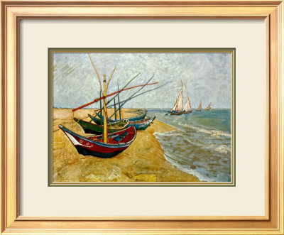 Fishing Boats On The Beach At St.Maries by Vincent Van Gogh Pricing Limited Edition Print image