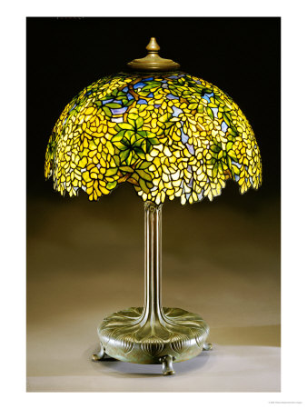 A Fine Laburnum Leaded Glass And Bronze Table Lamp by Tiffany Studios Pricing Limited Edition Print image