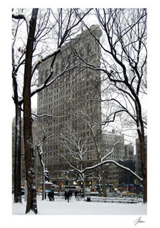 Flatiron Building In Snow by Igor Maloratsky Pricing Limited Edition Print image