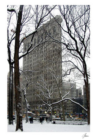 Flatiron Building In Snow by Igor Maloratsky Pricing Limited Edition Print image