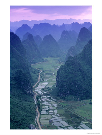 Landscape With Rice Fields, Yangshou, South China by Jacob Halaska Pricing Limited Edition Print image