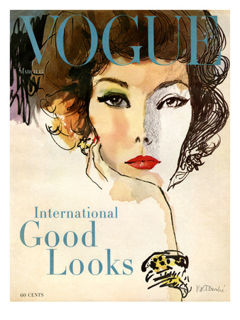 Vogue Cover - March 1958 by René R. Bouché Pricing Limited Edition Print image