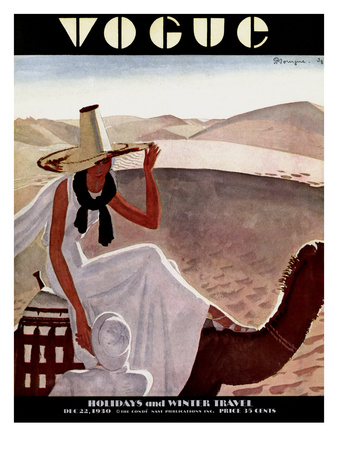 Vogue Cover - December 1930 by Pierre Mourgue Pricing Limited Edition Print image