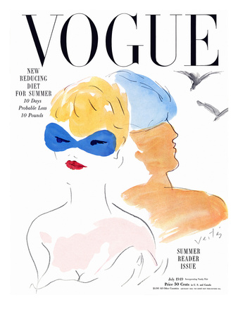 Vogue Cover - July 1949 by Marcel Vertes Pricing Limited Edition Print image