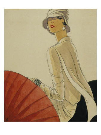 Vogue - January 1928 by Porter Woodruff Pricing Limited Edition Print image