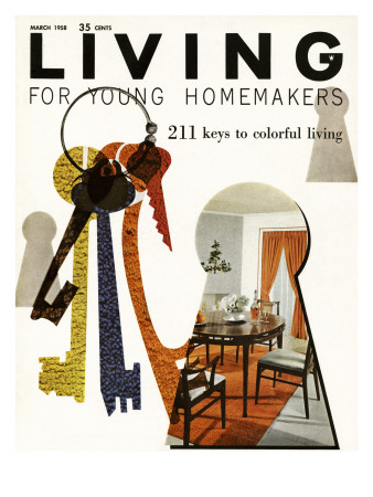 Living For Young Homemakers Cover - March 1958 by Ernest Silva Pricing Limited Edition Print image