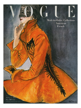 Vogue Cover - October 1947 by René R. Bouché Pricing Limited Edition Print image