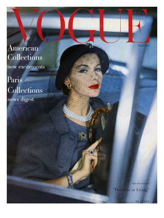 Vogue Cover - March 1957 by Clifford Coffin Pricing Limited Edition Print image