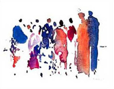 Group Of People by Oskar Koller Pricing Limited Edition Print image