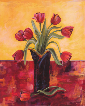 Red Tulips In Bloom by Marie Frederique Pricing Limited Edition Print image