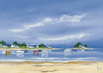 Boats In The Bay by Frederic Flanet Pricing Limited Edition Print image